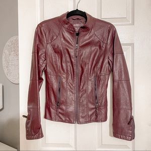 Sophie Max Oxblood/Maroon/Burgundy Leather Jacket XS
